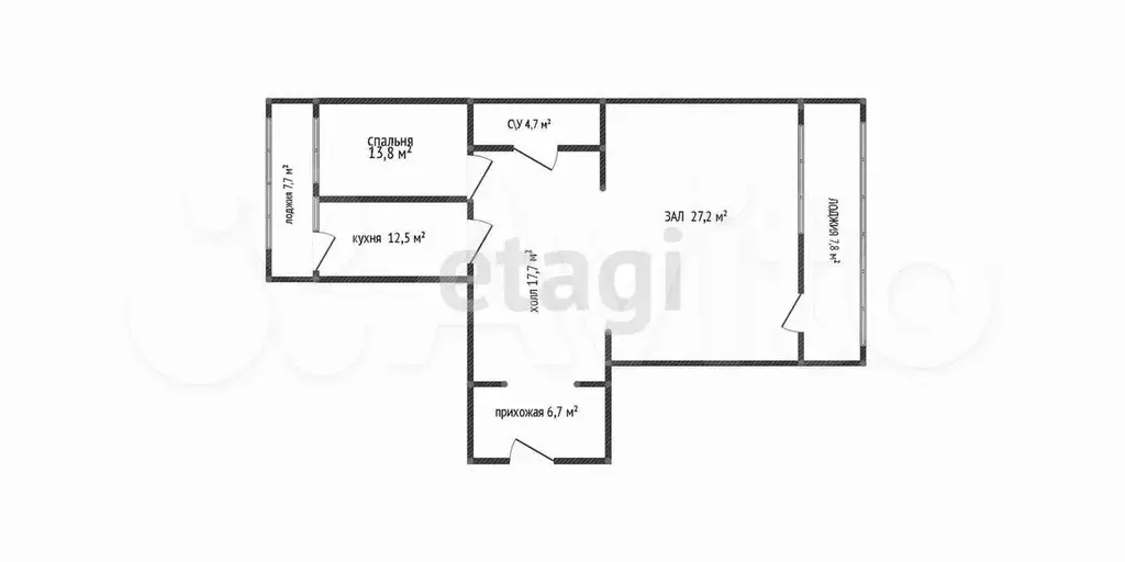 2-к. квартира, 100 м, 7/8 эт. - Фото 0