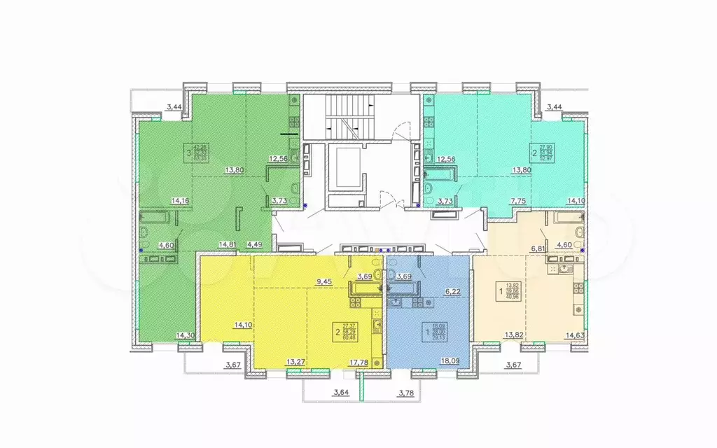 1-к. квартира, 41 м, 4/9 эт. - Фото 1
