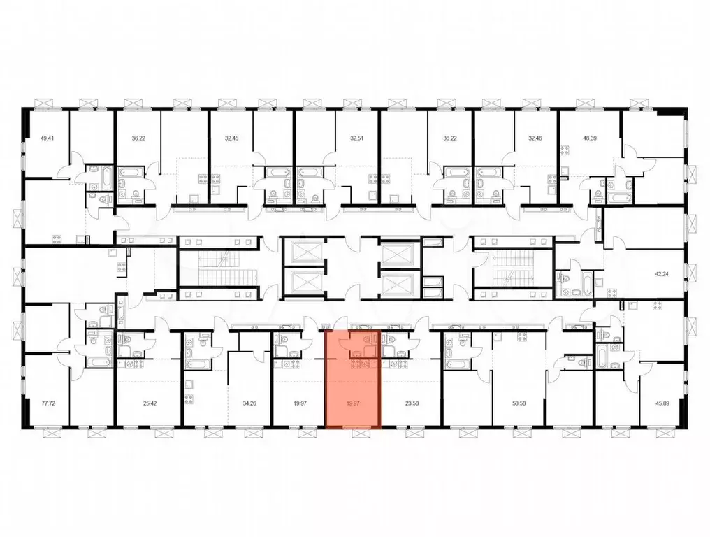 Квартира-студия, 19,7 м, 13/33 эт. - Фото 1