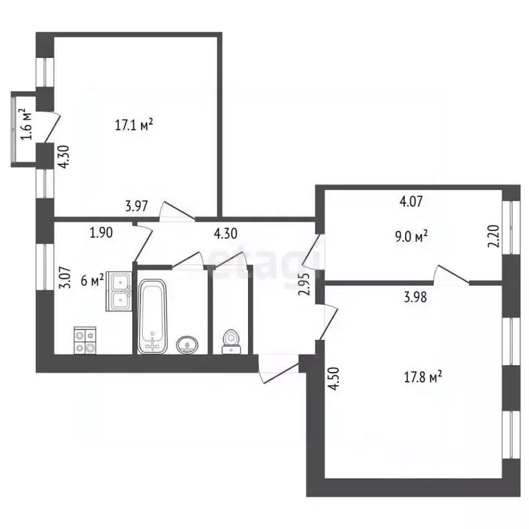 3-к кв. Санкт-Петербург ул. Савушкина, 45 (62.1 м) - Фото 0