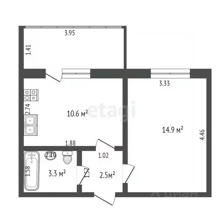 1-к кв. Оренбургская область, Оренбург ул. Озеленителей, 28 (31.3 м) - Фото 1