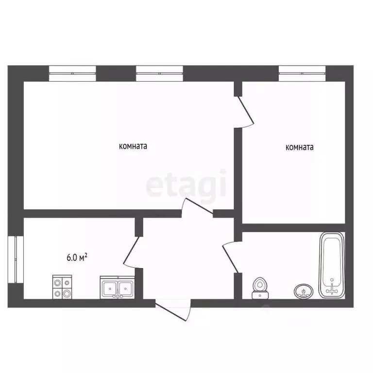 2-к кв. Владимирская область, Муром Пролетарская ул., 63 (26.4 м) - Фото 1