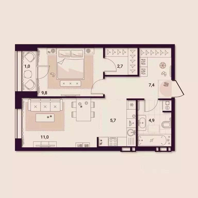 1-к кв. Приморский край, Артем ул. Куйбышева, 11А (42.52 м) - Фото 1