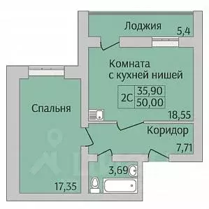 2-к кв. Новосибирская область, Новосибирск ул. Юности, 9 (50.0 м) - Фото 0