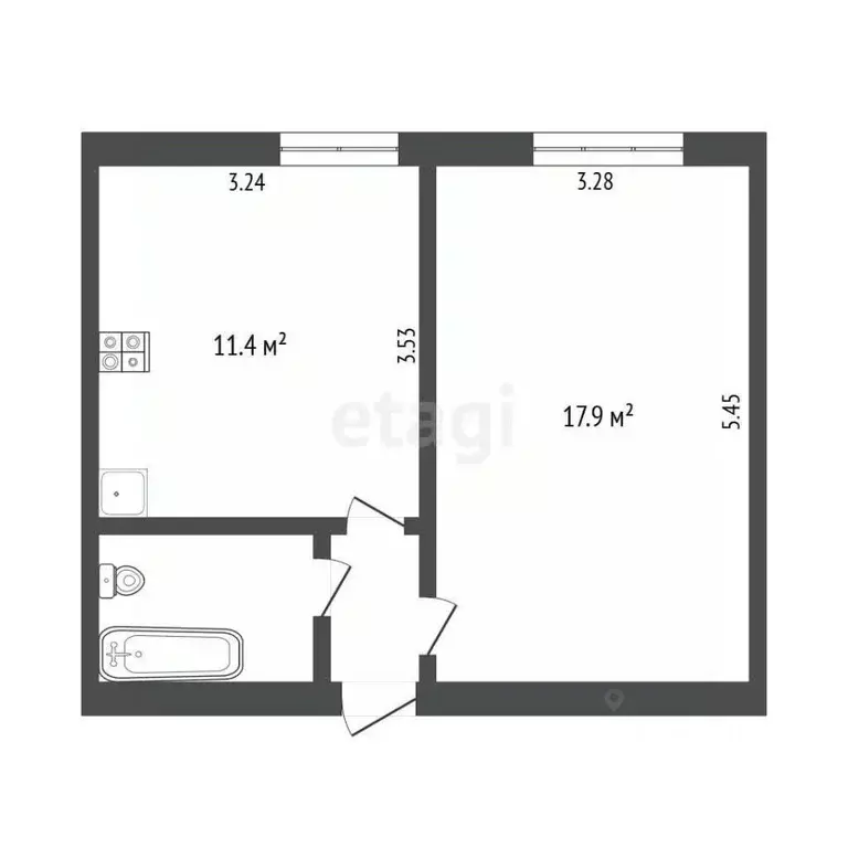1-к кв. Тюменская область, Тюмень Олимпийская ул., 16 (35.0 м) - Фото 0