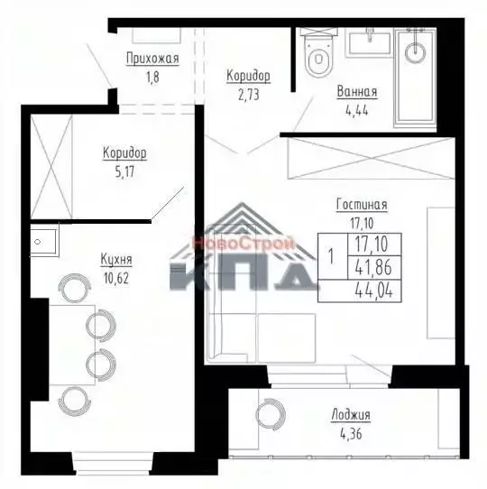 1-к кв. Новосибирская область, Новосибирск ул. Николая Сотникова, 36/1 ... - Фото 1
