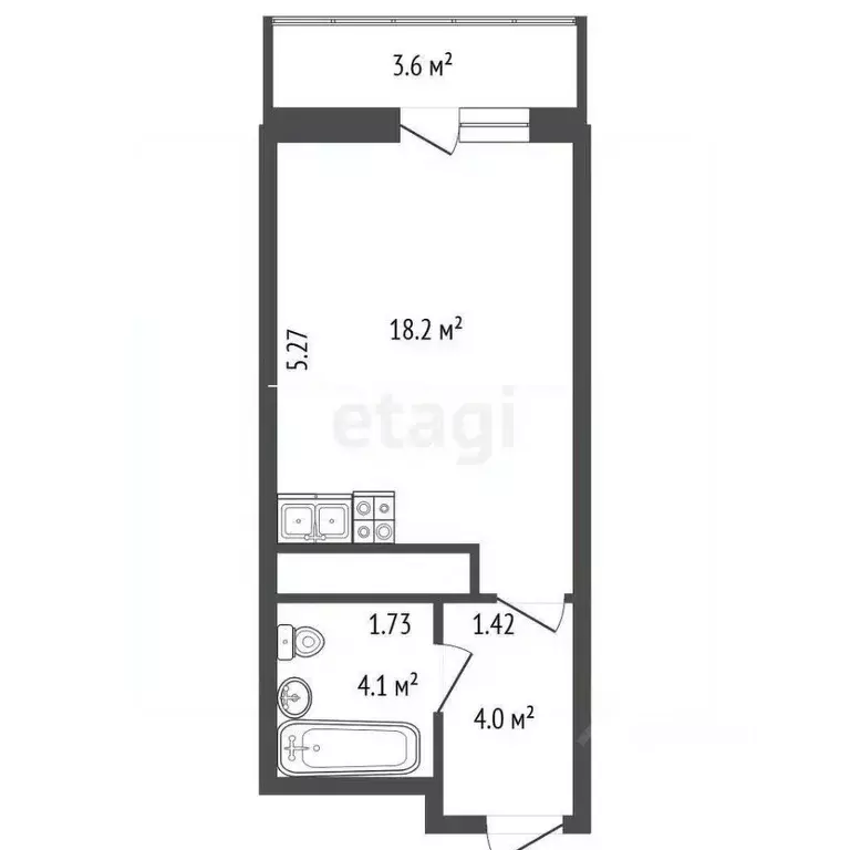 Студия Санкт-Петербург Варшавская ул., 6к1 (29.9 м) - Фото 0