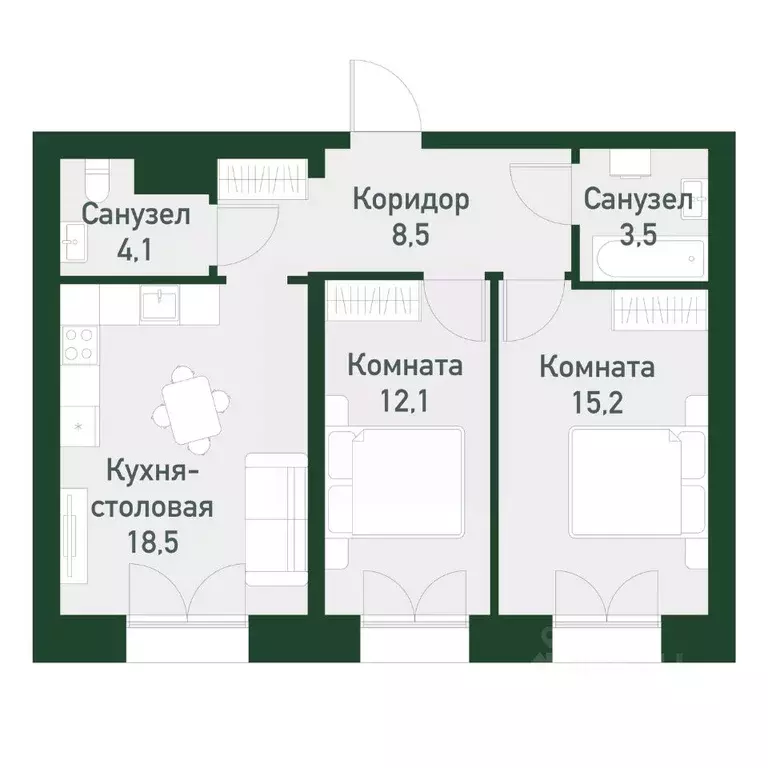 2-к кв. Свердловская область, Екатеринбург Твоя Привилегия жилой ... - Фото 0