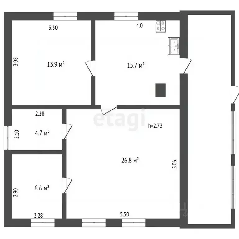 Дом в Татарстан, Альметьевск ул. Баруди, 11 (79 м) - Фото 2