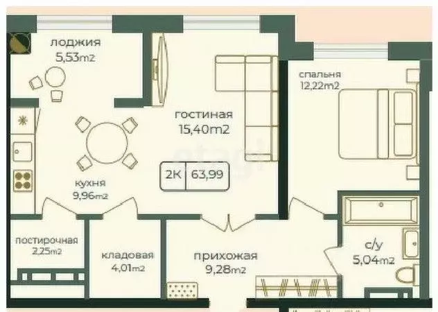 2-к кв. Дагестан, Каспийск просп. Акулиничева (63.99 м) - Фото 0