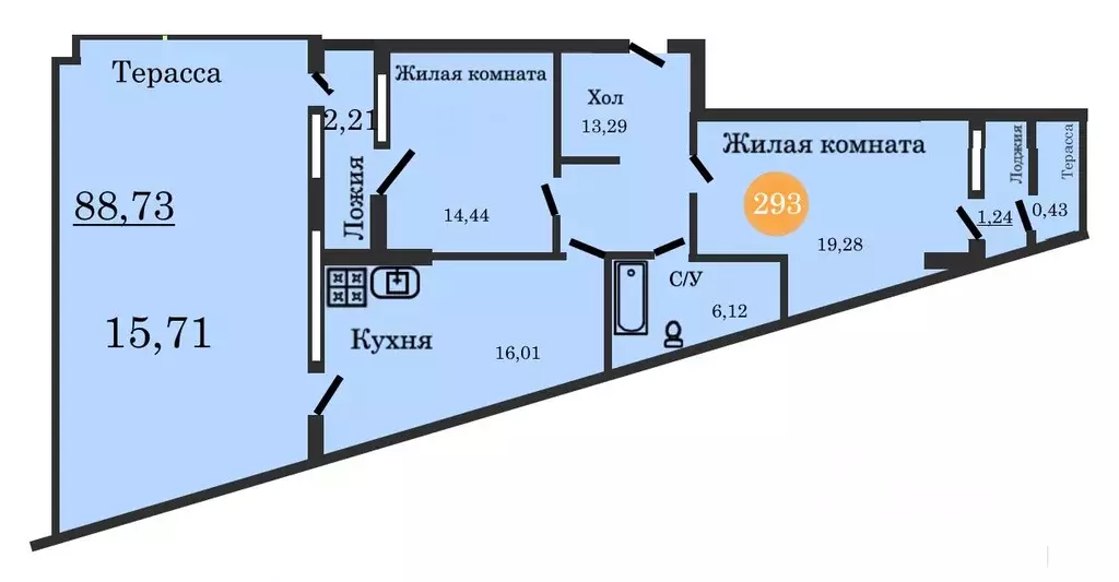 2-к кв. Калининградская область, Калининград ул. Генерал-фельдмаршала ... - Фото 0