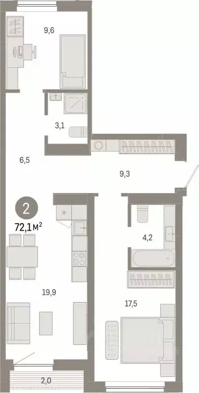 2-к кв. Новосибирская область, Новосибирск Большевистская ул., с49 ... - Фото 0