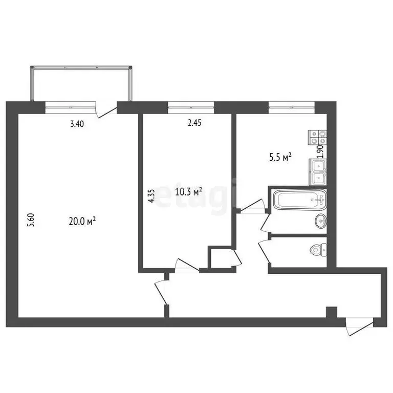 2-комнатная квартира: Петропавловск-Камчатский, улица Бохняка, 11 ... - Фото 1