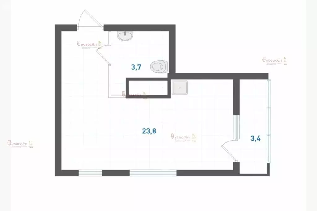 Квартира-студия: Екатеринбург, улица Крауля, 107/2 (31 м) - Фото 1