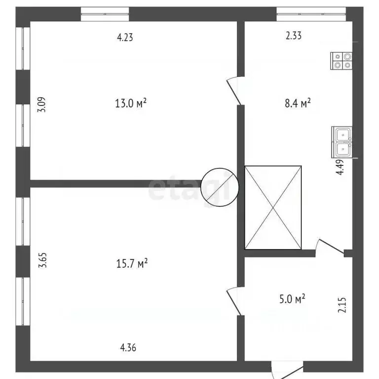 3-к кв. Вологодская область, Вологда ул. Рубцова, 12 (60.0 м) - Фото 2