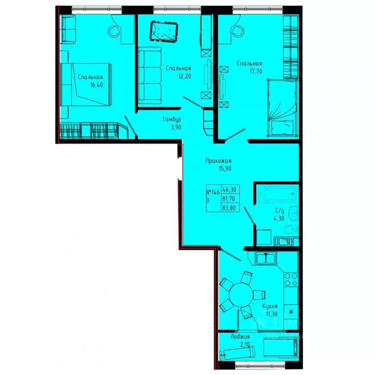 3-к кв. Ленинградская область, Коммунар г. Гатчинский муниципальный ... - Фото 1