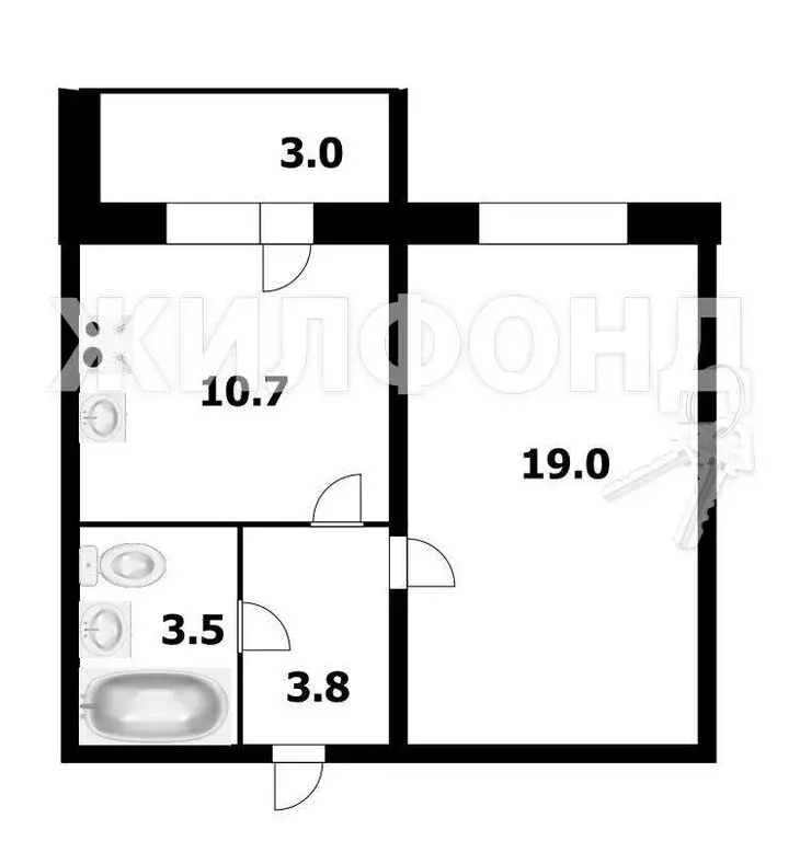 1-комнатная квартира: Новосибирск, улица Титова, 255/1 (36.4 м) - Фото 0