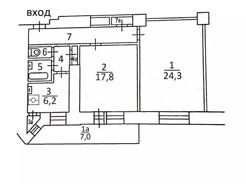 2-к. квартира, 67,1 м, 4/6 эт. - Фото 0