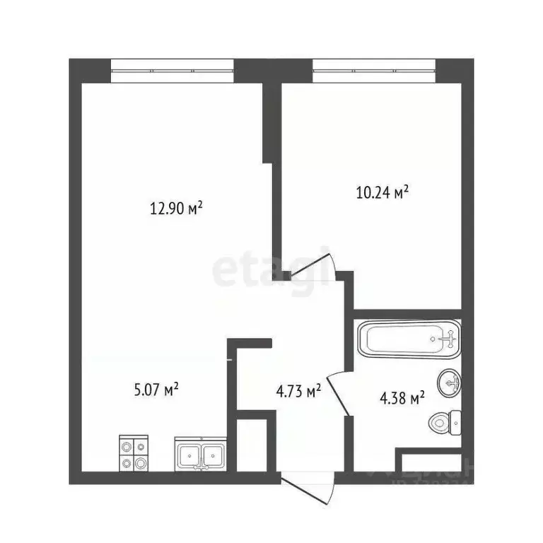 1-к кв. Тюменская область, Тюмень ул. Первооткрывателей, 8 (37.2 м) - Фото 2