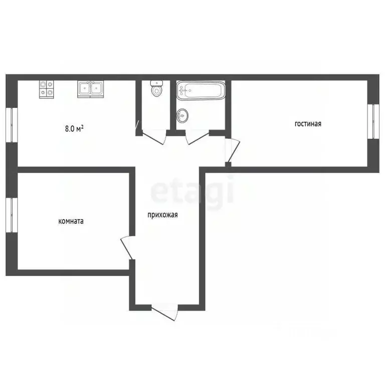 2-к кв. Ямало-Ненецкий АО, Муравленко ул. Ленина, 54 (51.0 м) - Фото 2