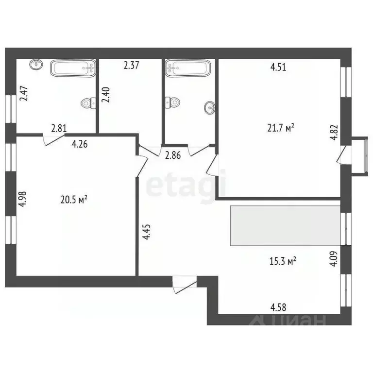 4-к кв. Санкт-Петербург ул. Курчатова, 6К2 (180.0 м) - Фото 1