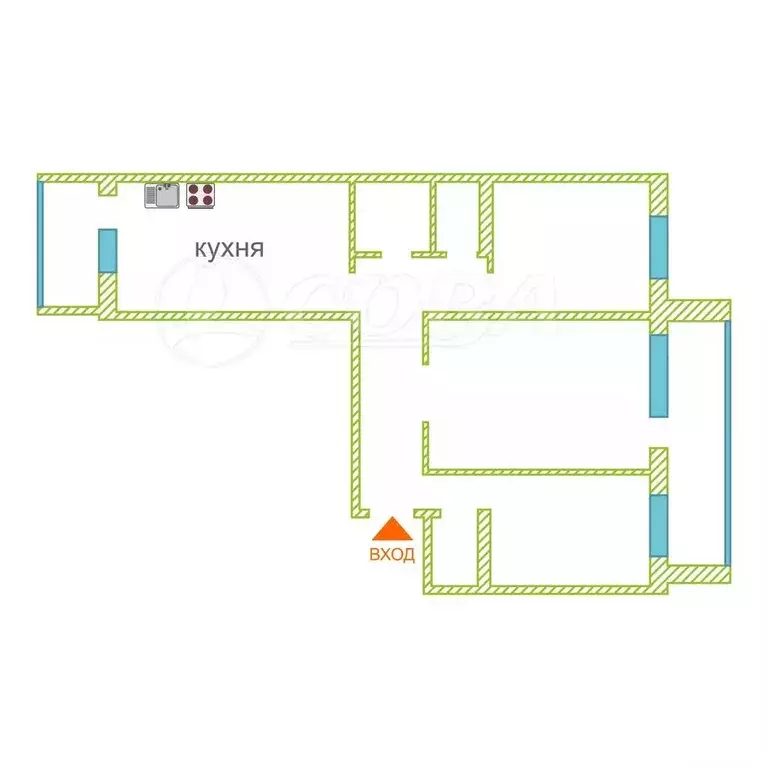 3-комнатная квартира: Тюмень, Лесопарковая улица, 15 (65.8 м) - Фото 1