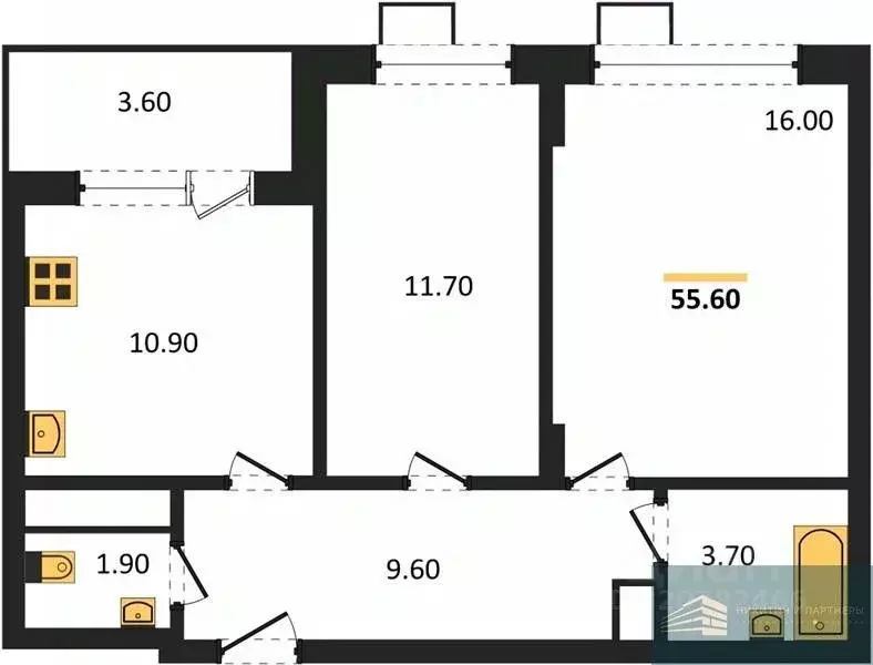 2-к кв. Воронежская область, Воронеж бул. Содружества, 6 (55.6 м) - Фото 1