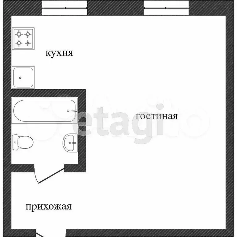 Квартира-студия, 23,8 м, 1/5 эт. - Фото 0