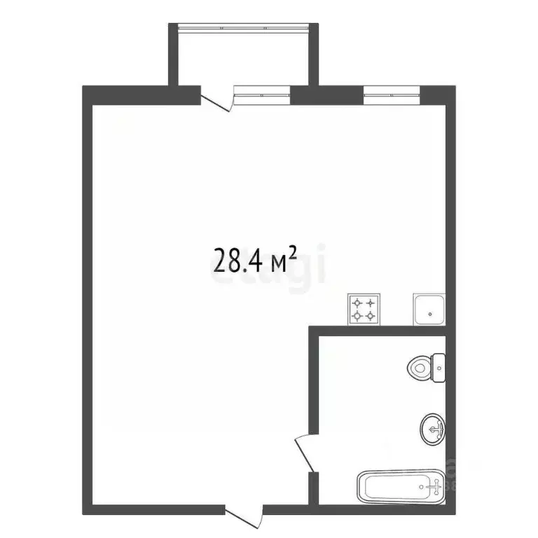 Студия Красноярский край, Красноярск ул. Петра Подзолкова, 24 (28.4 м) - Фото 1