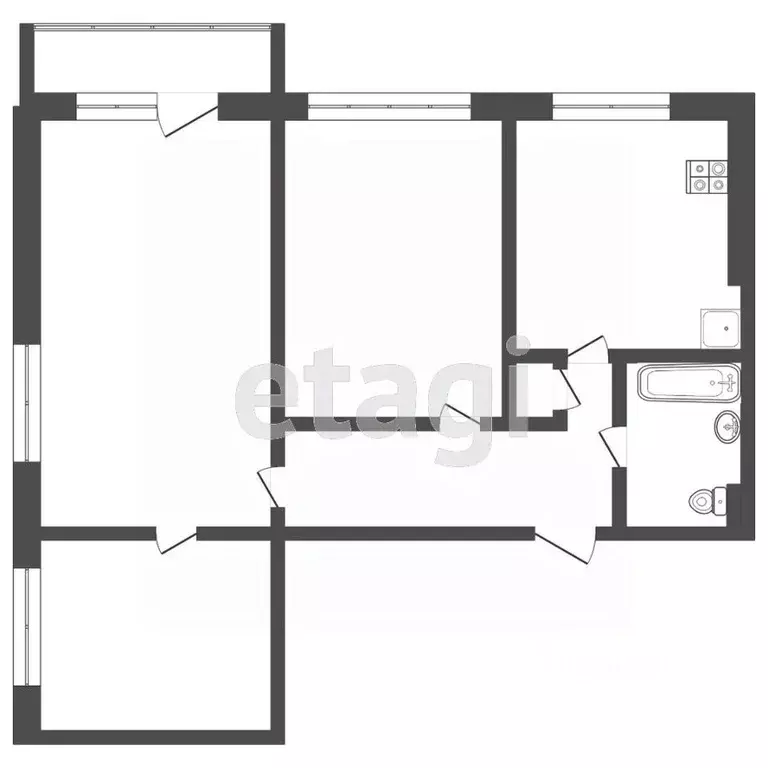 3-к кв. Ростовская область, Батайск ул. Мира, 197 (55.0 м) - Фото 1