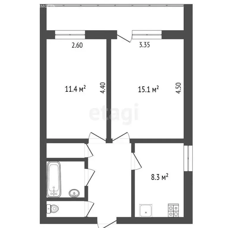 2-комнатная квартира: Вологда, Костромская улица, 12 (46.8 м) - Фото 0