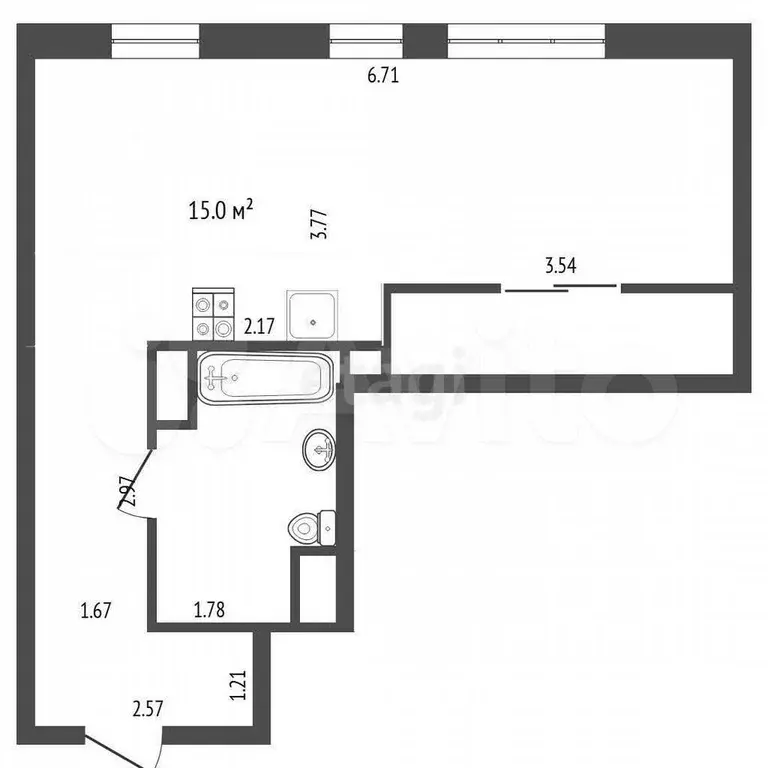 Квартира-студия, 27 м, 10/25 эт. - Фото 0