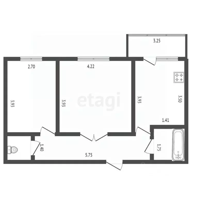 2-к кв. Карачаево-Черкесия, Черкесск ул. Свободы, 62/4 (50.8 м) - Фото 1
