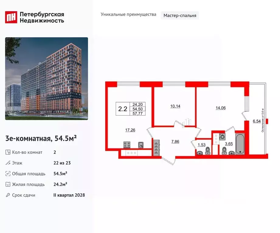 2-к кв. Ленинградская область, Всеволожский район, Свердловское ... - Фото 1