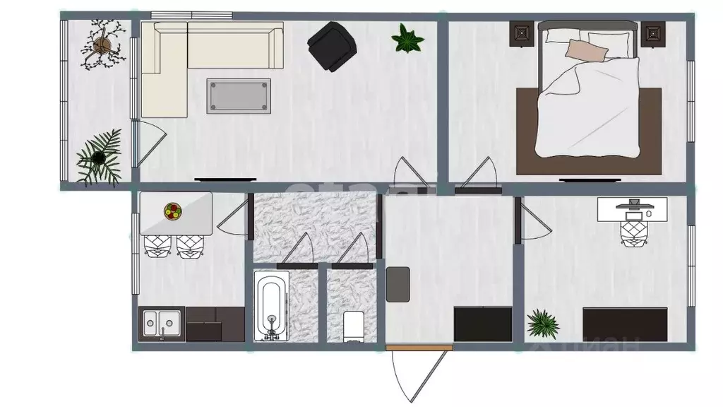 3-к кв. Сахалинская область, Южно-Сахалинск ул. Ленина, 184А (62.0 м) - Фото 2