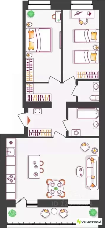 2-к кв. Самарская область, Тольятти ул. Владимира Высоцкого (68.5 м) - Фото 1