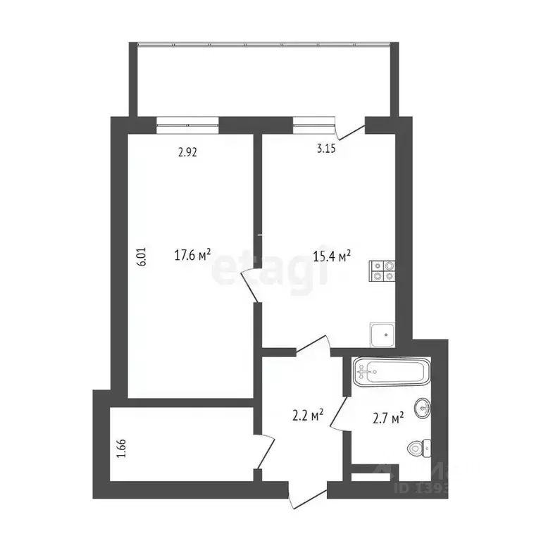 1-к кв. Тюменская область, Тюмень ул. Мельникайте, 36 (48.4 м) - Фото 2