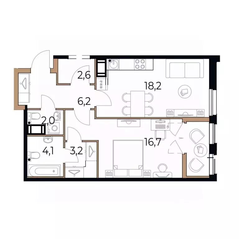 1-к кв. Вологодская область, Череповец Рыбинская ул., 69 (54.8 м) - Фото 1