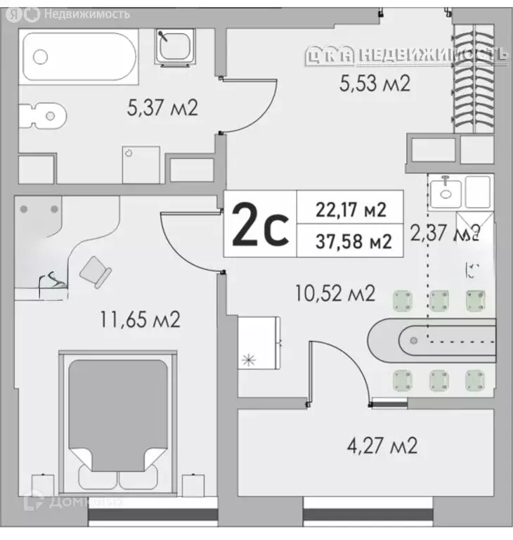 2-комнатная квартира: Оренбург, Яицкая улица, 11 (37.6 м) - Фото 0