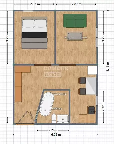 2-к кв. Омская область, Омск ул. 17-й Военный городок, 364 (34.2 м) - Фото 2