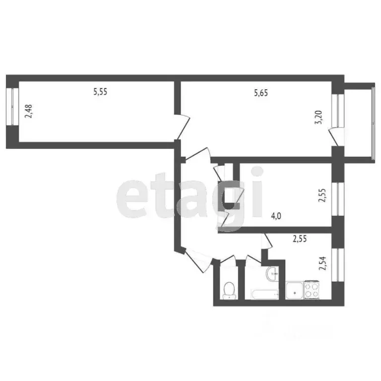 3-к кв. Бурятия, Улан-Удэ Восточный мкр, ул. Королева, 4 (56.0 м) - Фото 2