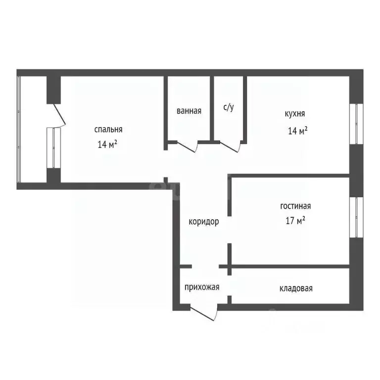 2-к кв. Красноярский край, Красноярск просп. Машиностроителей, 9 (53.9 ... - Фото 1