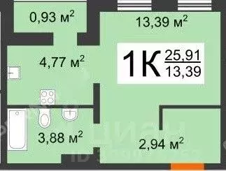 1-к кв. Нижегородская область, Нижний Новгород ул. Бориса Видяева, 22 ... - Фото 1