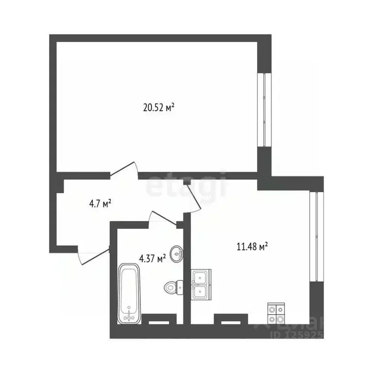 1-к кв. Крым, Симферополь ул. Балаклавская (40.9 м) - Фото 2