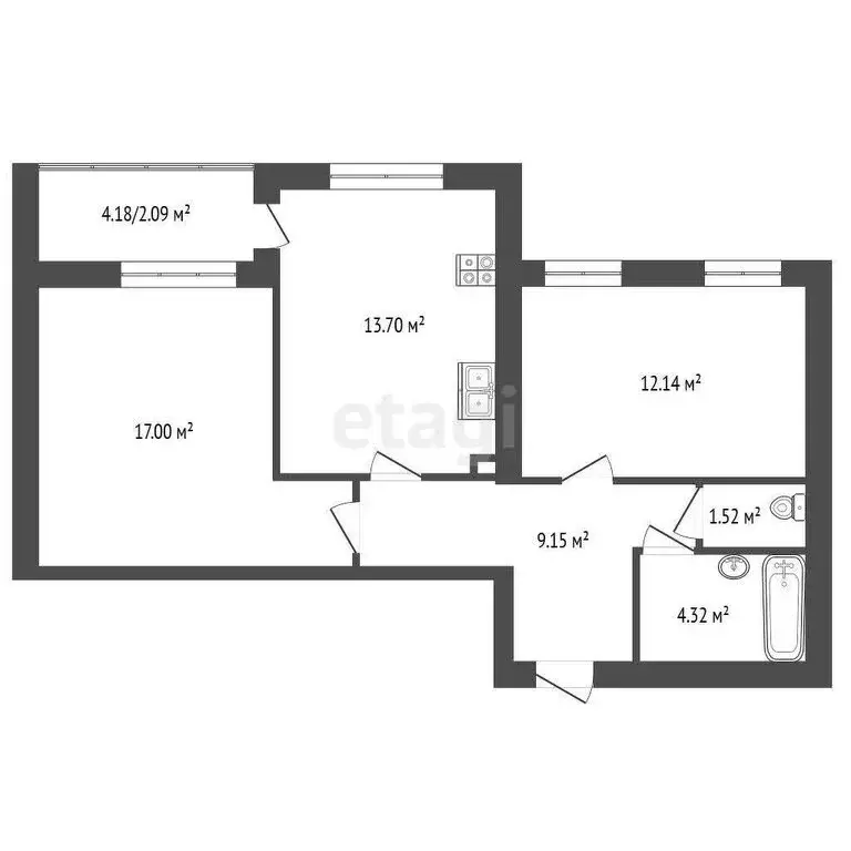 2-комнатная квартира: Ярославль, улица Маланова, 23 (57.5 м) - Фото 1