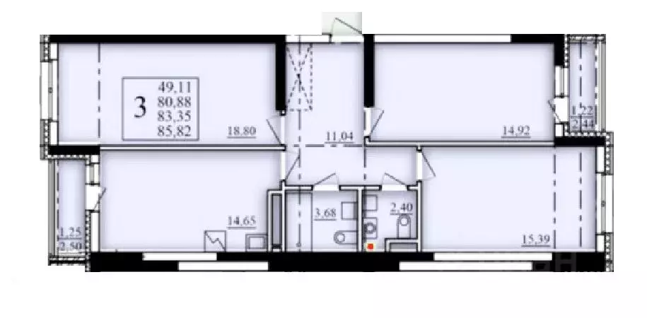 3-к кв. Башкортостан, Уфа Затон-Восточный жилрайон, Паруса жилой ... - Фото 1