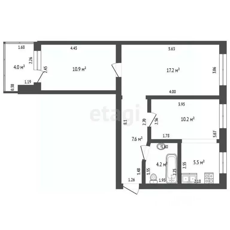 2-к кв. Ростовская область, Ростов-на-Дону Северный мкр, просп. ... - Фото 2