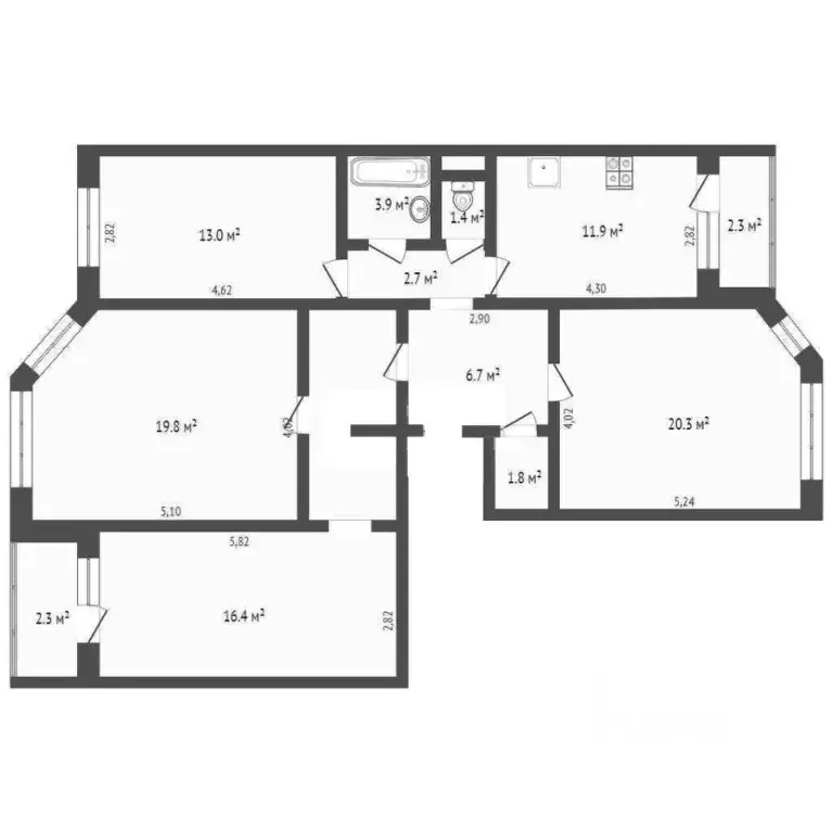4-к кв. Калужская область, Калуга ул. 65 лет Победы, 31к1 (105.3 м) - Фото 2