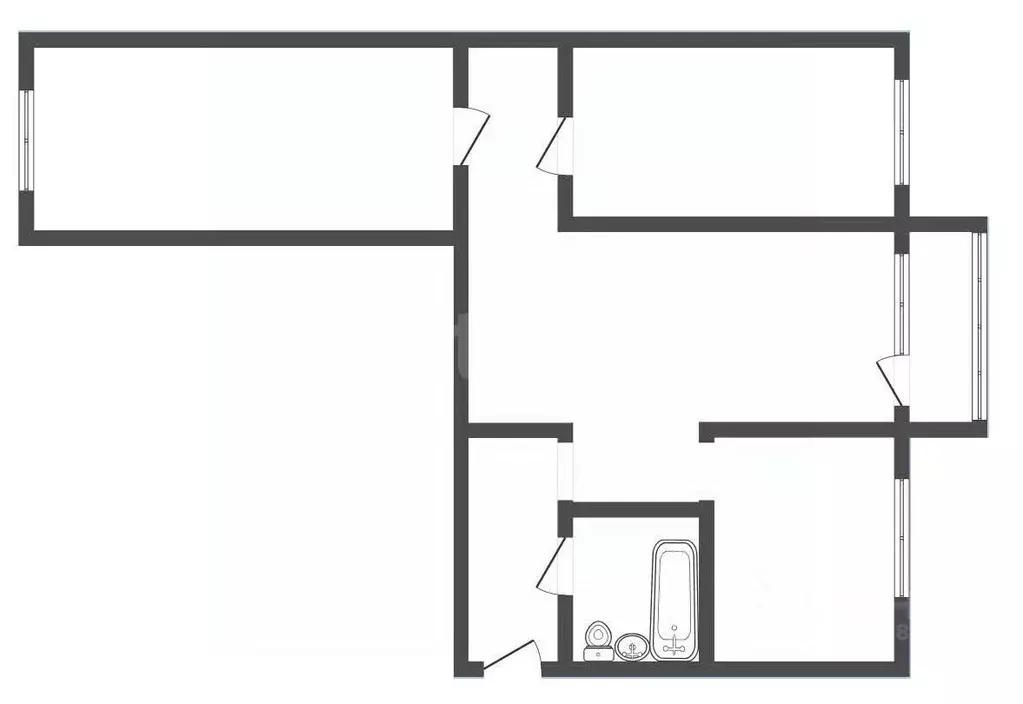 3-к кв. Кемеровская область, Киселевск Томская ул., 17 (55.9 м) - Фото 2