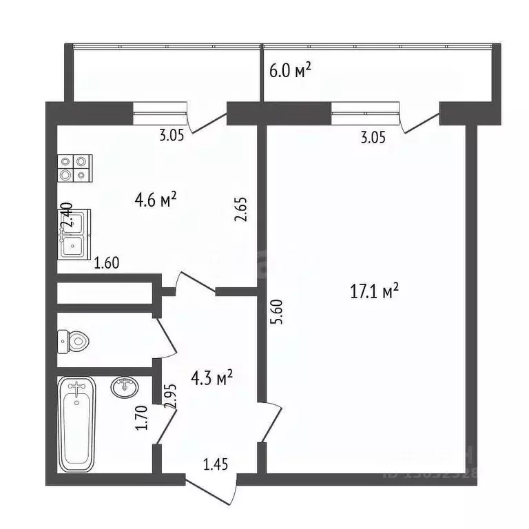 1-к кв. Нижегородская область, Выкса ул. Лизы Чайкиной, 16 (32.8 м) - Фото 0